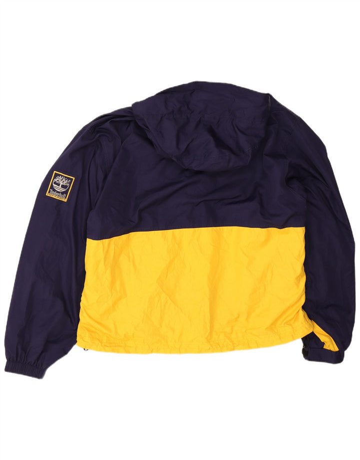 Jaqueta de chuva masculina com capuz Timberland UK 42 XL azul marinho poliéster colorblock