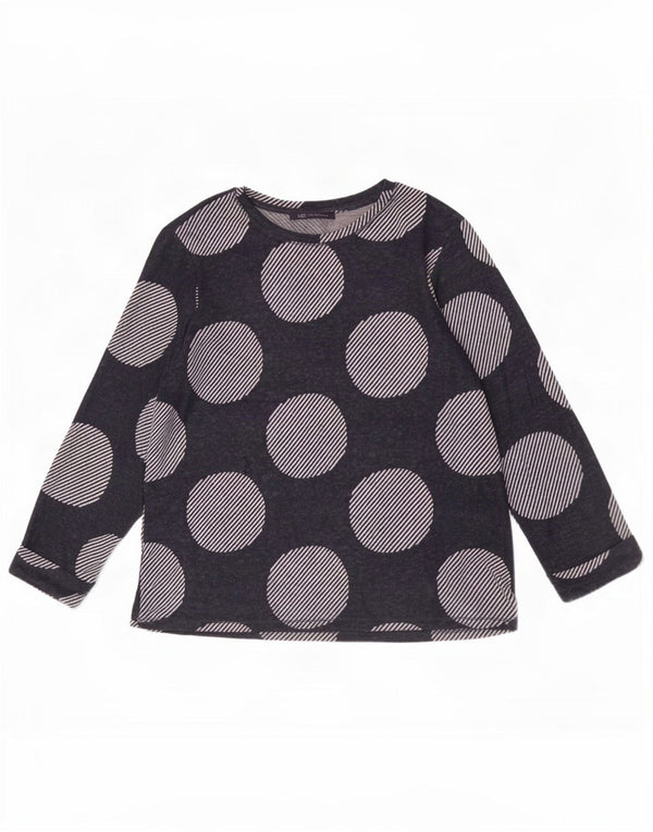 Top feminino Marks & Spencer manga 3/4 UK 12 médio azul marinho geométrico