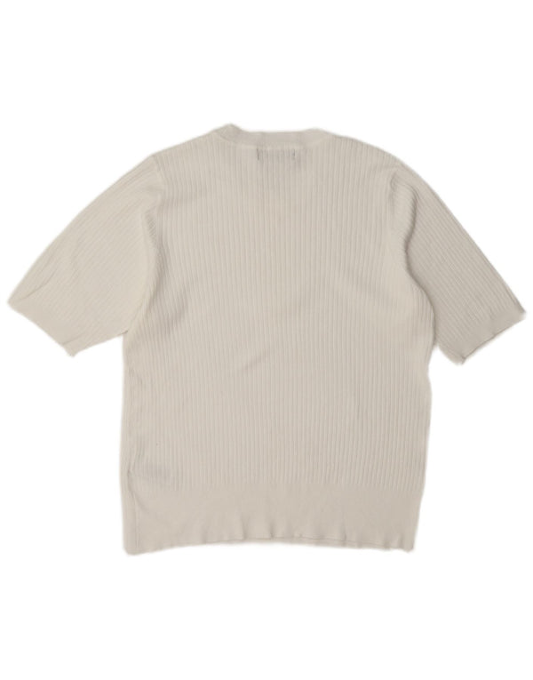 Blusa feminina de manga curta Marks & Spencer UK 14 viscose branca média