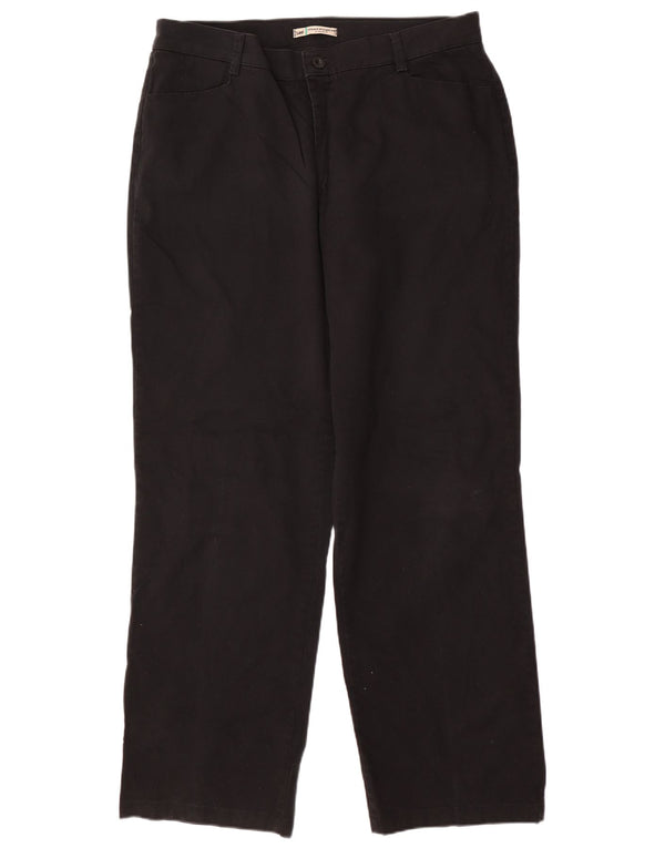 Lee Calça feminina casual longa e relaxada US 18 2XL W36 L33 algodão preto