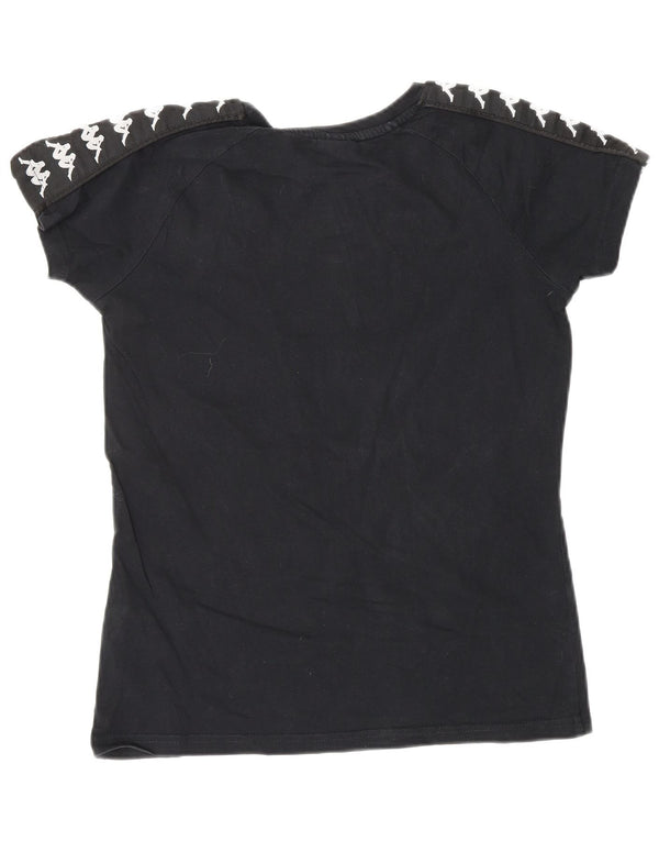 Camiseta feminina gráfica KAPPA UK 6 XS algodão preto