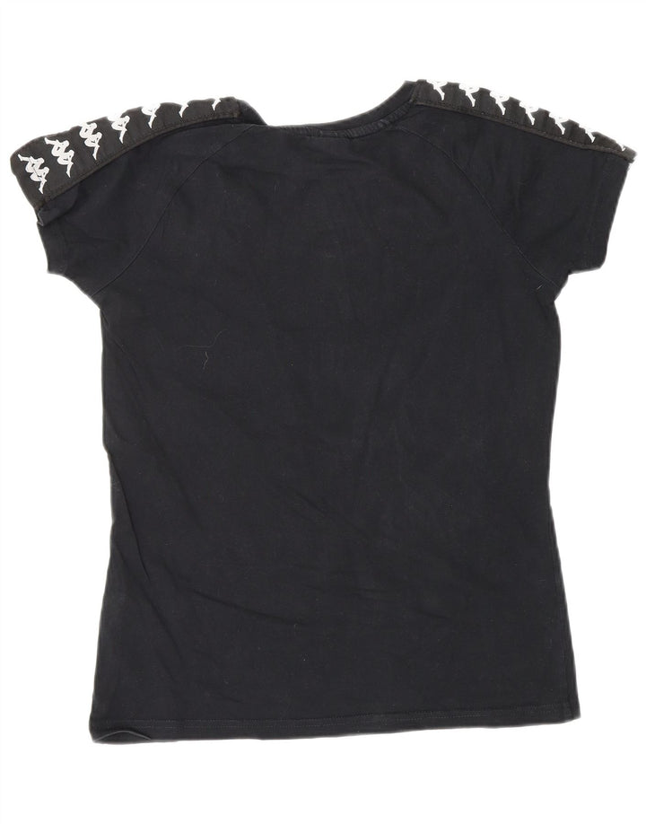 Camiseta feminina gráfica KAPPA UK 6 XS algodão preto