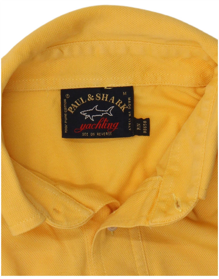 Camisa polo masculina PAUL & SHARK algodão amarelo médio