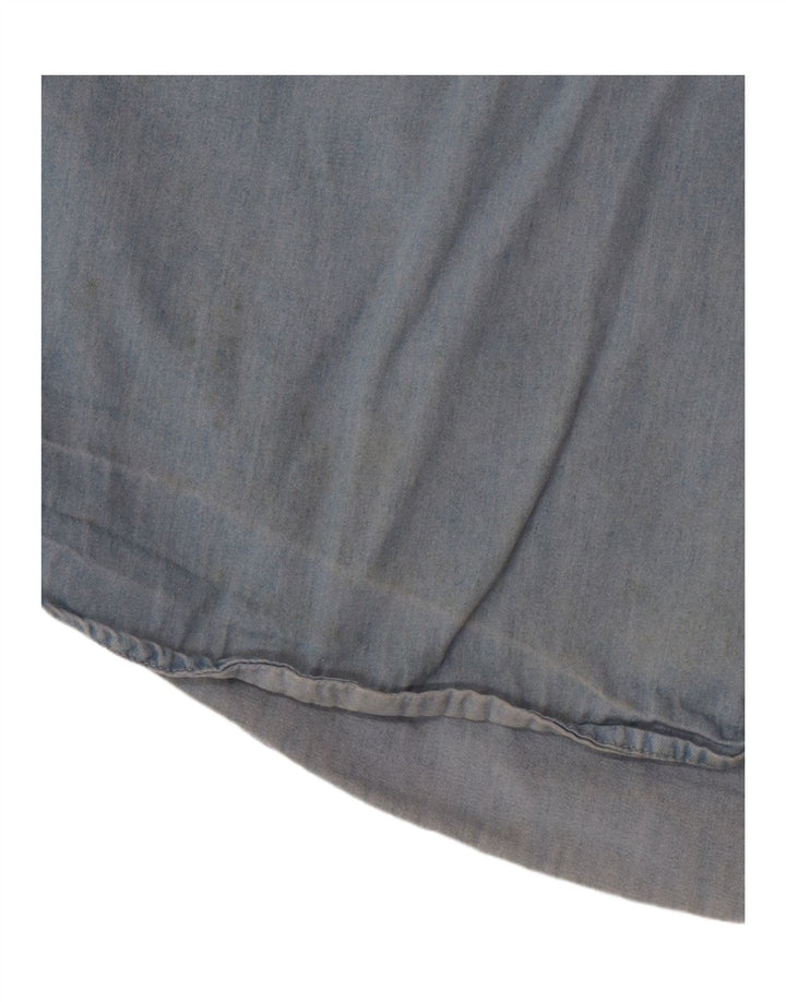 Camisa jeans masculina GAP algodão azul médio
