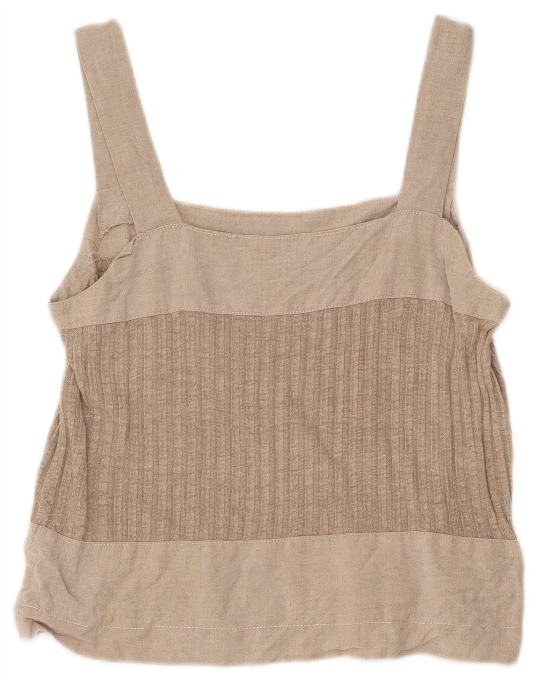 Top Cami feminino vintage UK 8 bloco colorido cinza pequeno