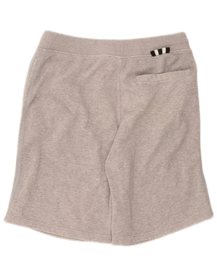 Shorts esportivos masculinos Adidas médio cinza manchado de algodão