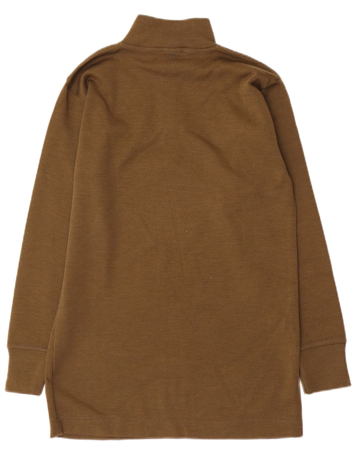 Suéter vintage masculino com zíper e gola em poliamida cáqui médio