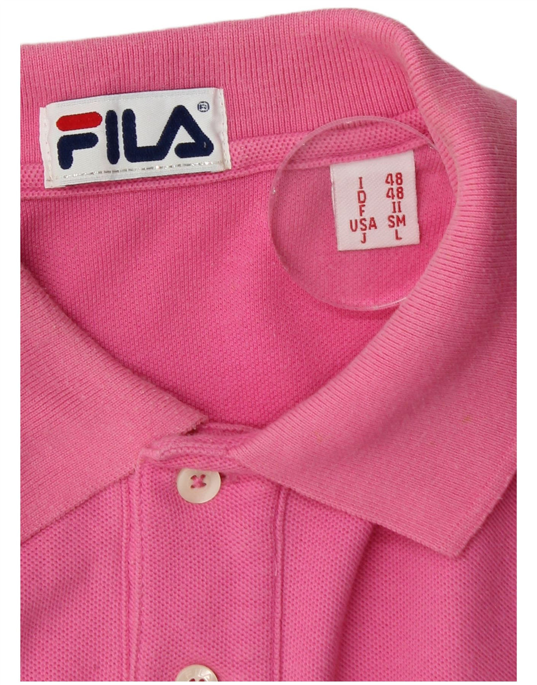 Camisa polo masculina Fila IT 48 algodão rosa médio