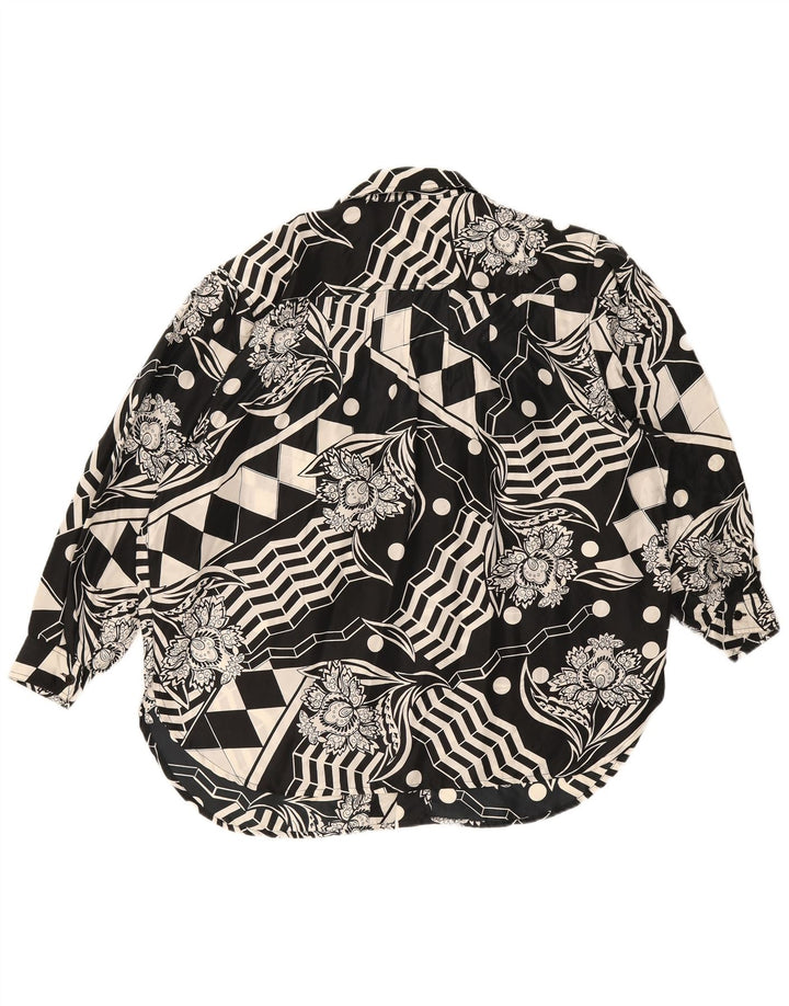 Blusa feminina Yessica com estampa abstrata IT 44 seda preta média