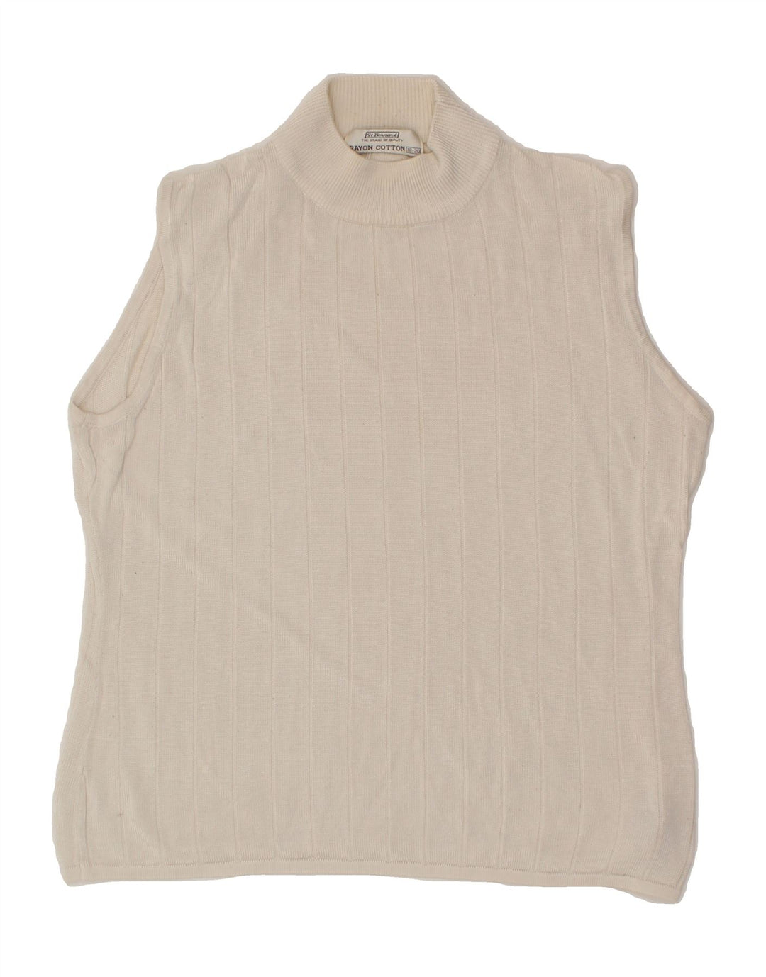 ST. BERNARD Womens Vest Tank Top UK 18/20 XL Off White Cotton Vintage St. Bernard and Second-Hand St. Bernard from Messina Hembry 