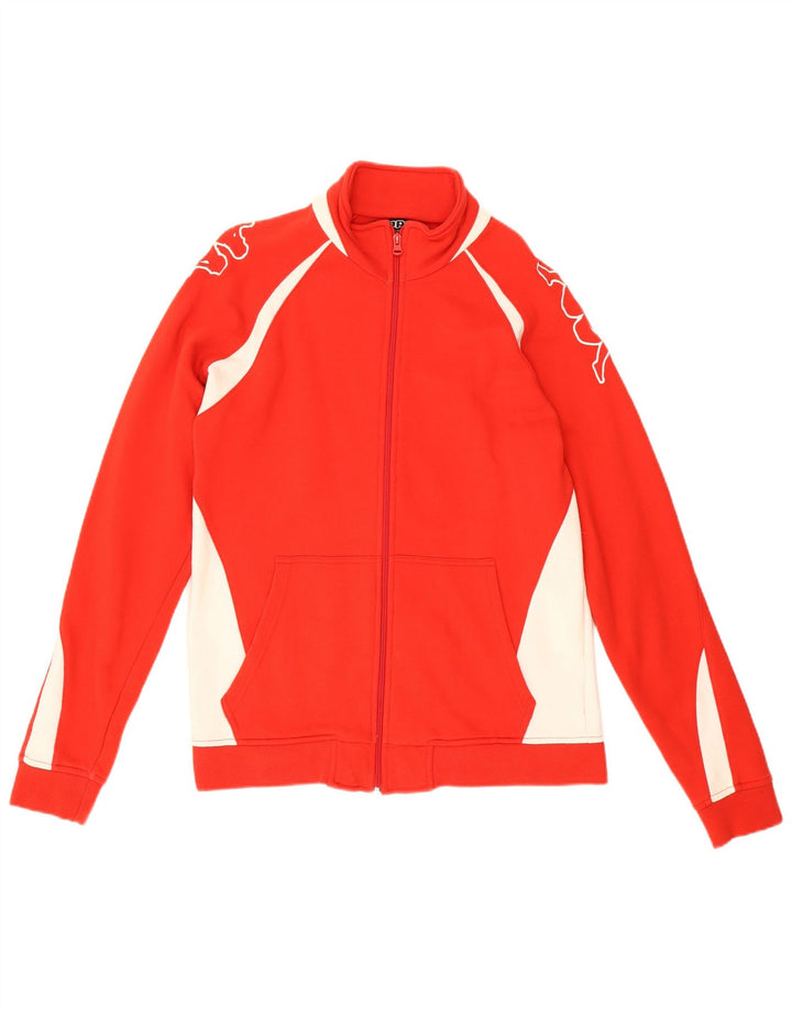 Jaqueta Kappa masculina com agasalho gráfico médio vermelho algodão colorblock