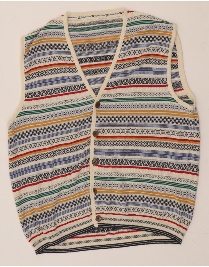 Suéter cardigã masculino Gabriella Frattini médio multicolorido Fair Isle