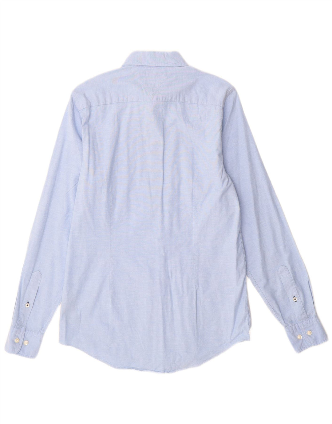 Camisa masculina Tommy Hilfiger Slim Fit pequena azul algodão