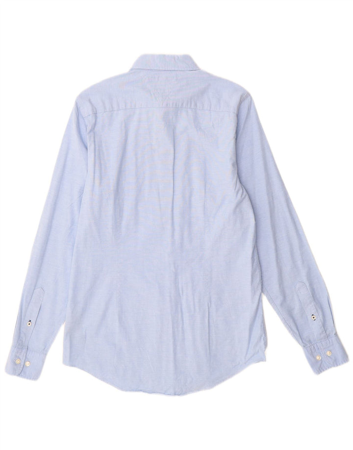 Camisa masculina Tommy Hilfiger Slim Fit pequena azul algodão