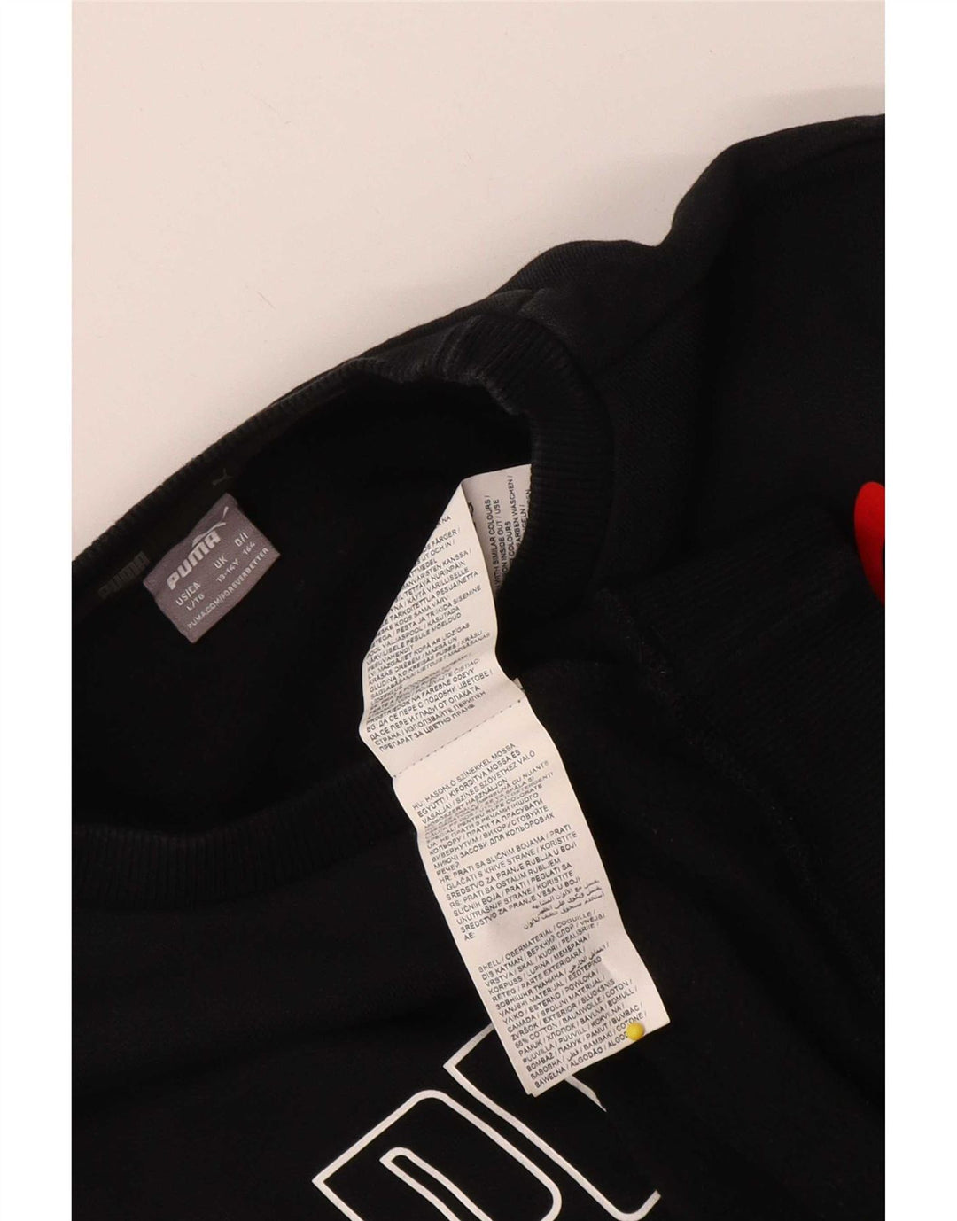 Puma Boys Graphic Sweatshirt Jumper 13-14 Anos Preto Algodão