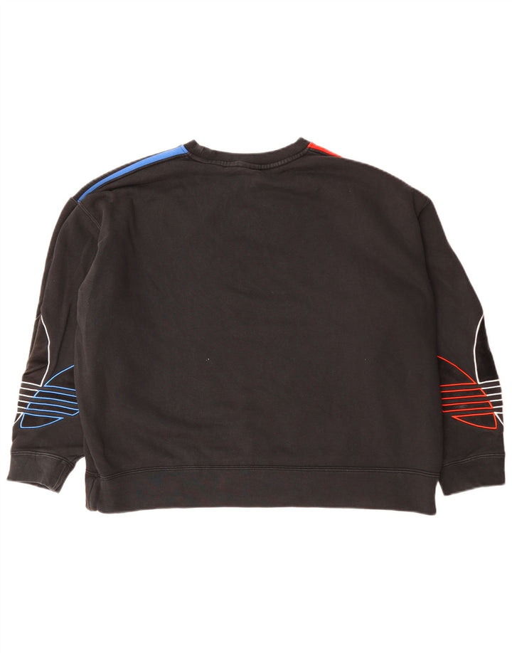 Adidas feminino três listras moletom jumper reino unido 14 grande preto