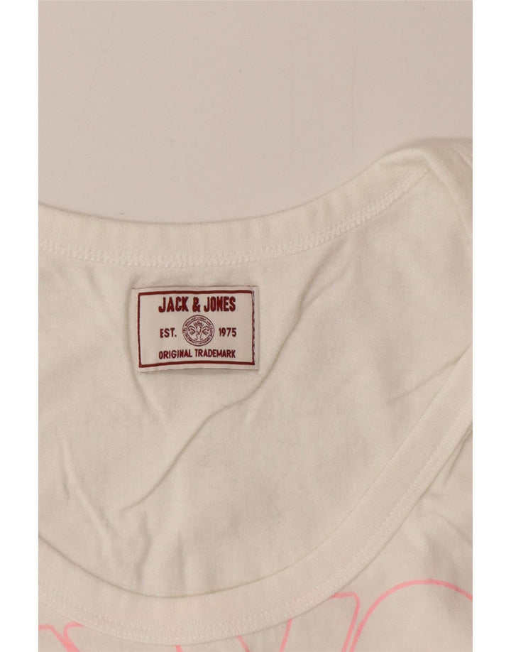 Colete gráfico masculino Jack & Jones Top pequeno branco