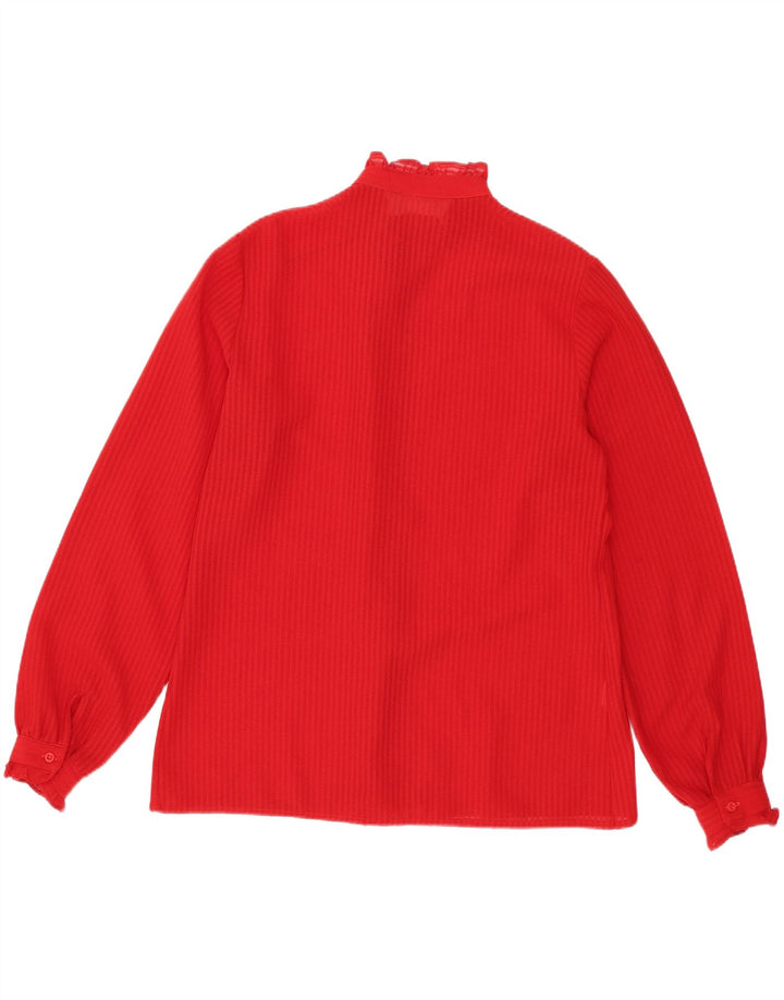 Blusa feminina vintage UK 14 listrada vermelha média