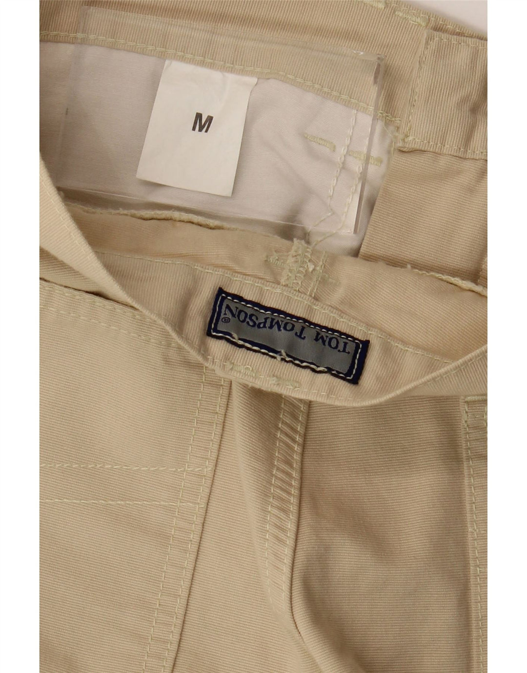 Calça Chino masculina reta Tom Tompson médio W32 L33 algodão bege