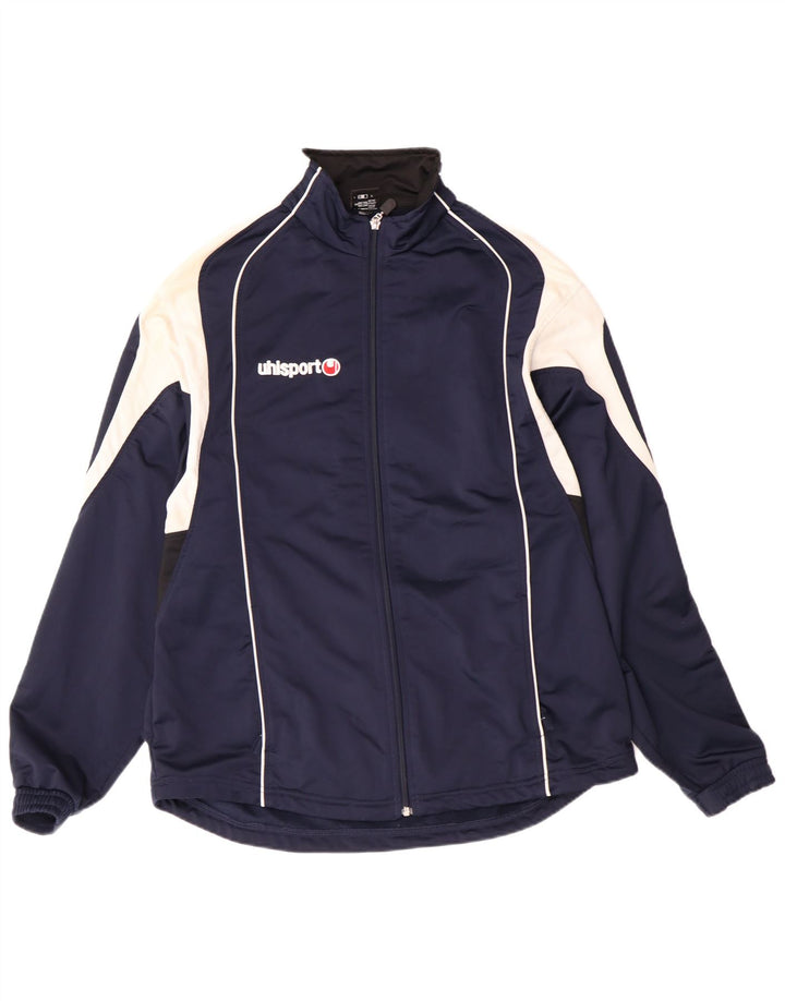 Jaqueta masculina de treino Uhlsport UK 38/40 poliéster azul marinho médio