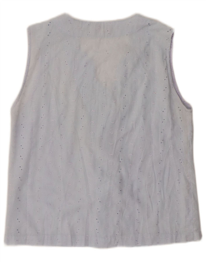 Blusa feminina sem mangas Criatividade Reino Unido 14 grande azul