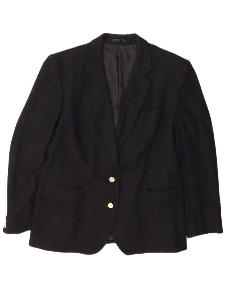 Jaqueta blazer feminina Burberrys com 2 botões e ajuste regular Reino Unido 14 lã preta média