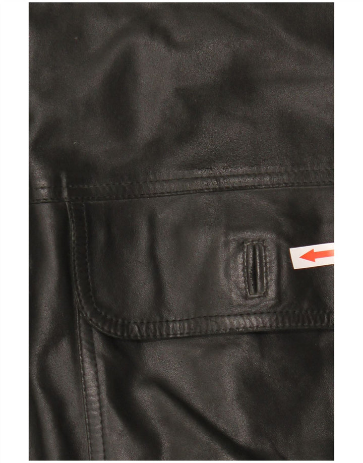 Jaqueta de couro masculina vintage IT 48 média preta