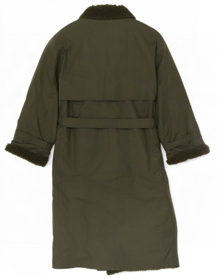 Trench Coat feminino vintage Sherpa Reino Unido 12 médio cáqui