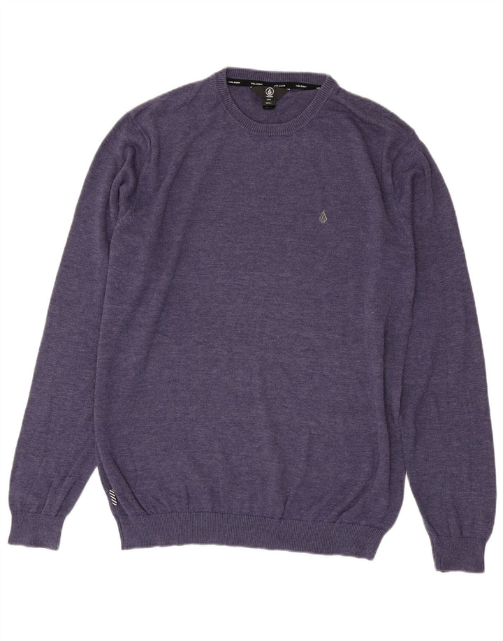 Suéter masculino Volcom com gola redonda, grande algodão roxo