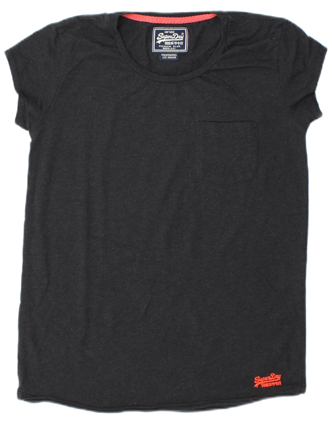 Camiseta feminina SUPERDRY UK 12 algodão preto médio