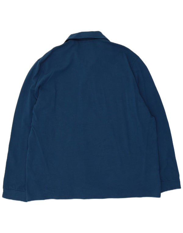 Lacoste Camisa polo masculina de manga comprida Classic Fit tamanho 8 3XL algodão azul
