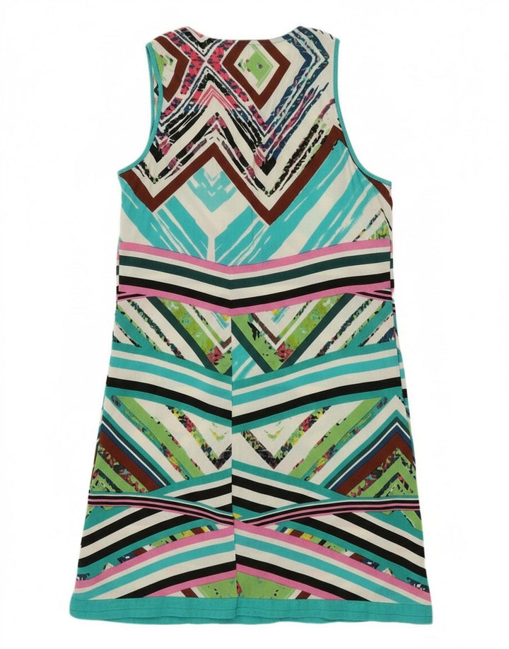 Vestido feminino Marila sem mangas, tamanho UK 14, grande, multicolorido, geométrico