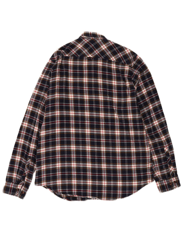 Camisa masculina de flanela Superdry Regular Fit XL azul marinho algodão xadrez