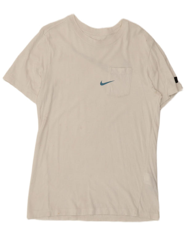 Camiseta Nike masculina gráfica top pequeno algodão branco
