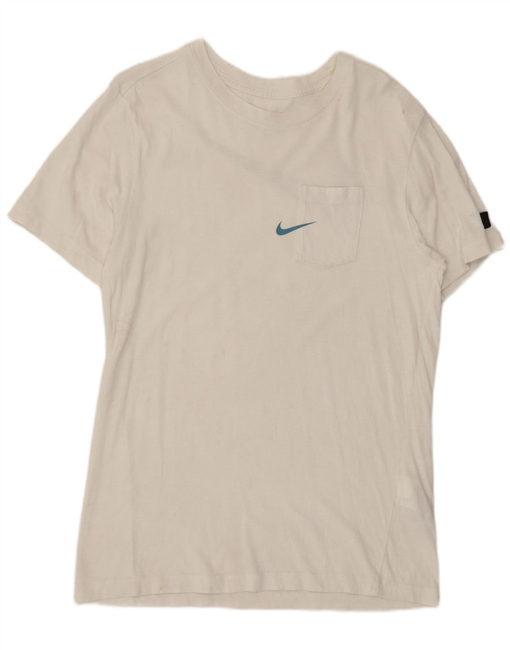 Camiseta Nike masculina gráfica top pequeno algodão branco