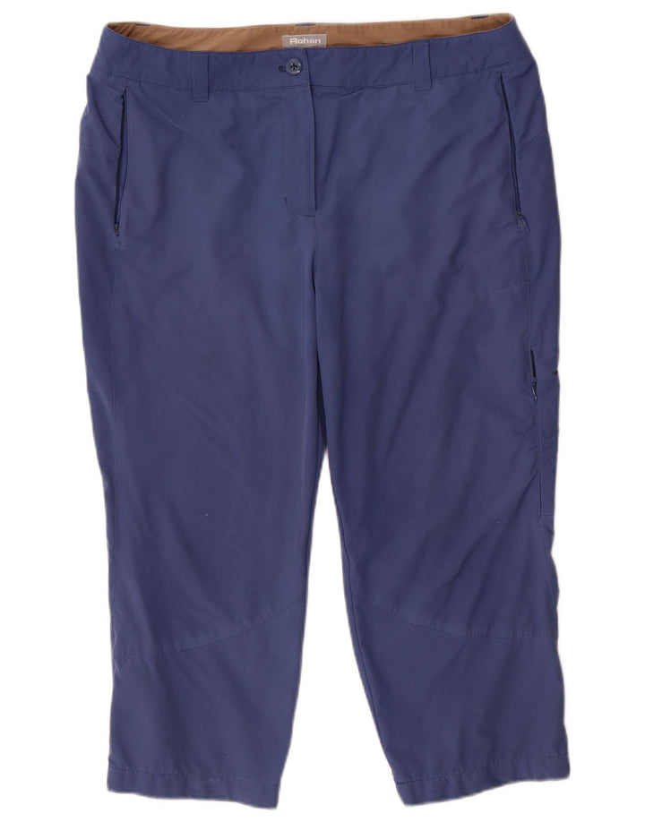Calça Cargo Capri Feminina Rohan Reino Unido 14 Grande W36 L22 Azul Poliamida