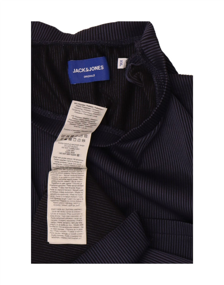Camiseta masculina Jack & Jones Top 2XL poliéster listrado azul marinho