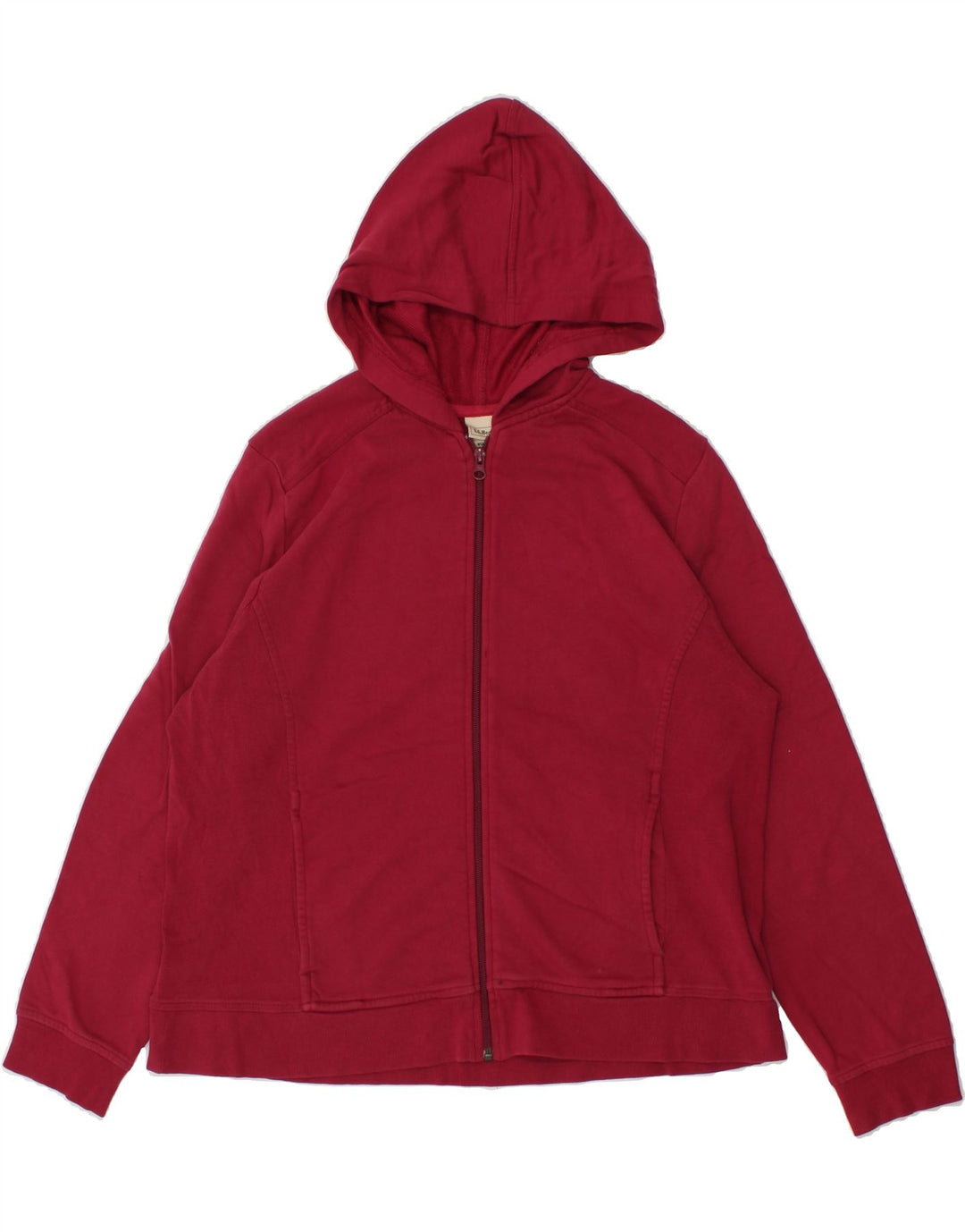 L.L.BEAN Womens Zip Hoodie Sweater UK 18 XL Burgundy Cotton Vintage L.L.Bean and Second-Hand L.L.Bean from Messina Hembry 