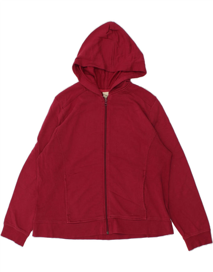 L.L.BEAN Womens Zip Hoodie Sweater UK 18 XL Burgundy Cotton Vintage L.L.Bean and Second-Hand L.L.Bean from Messina Hembry 