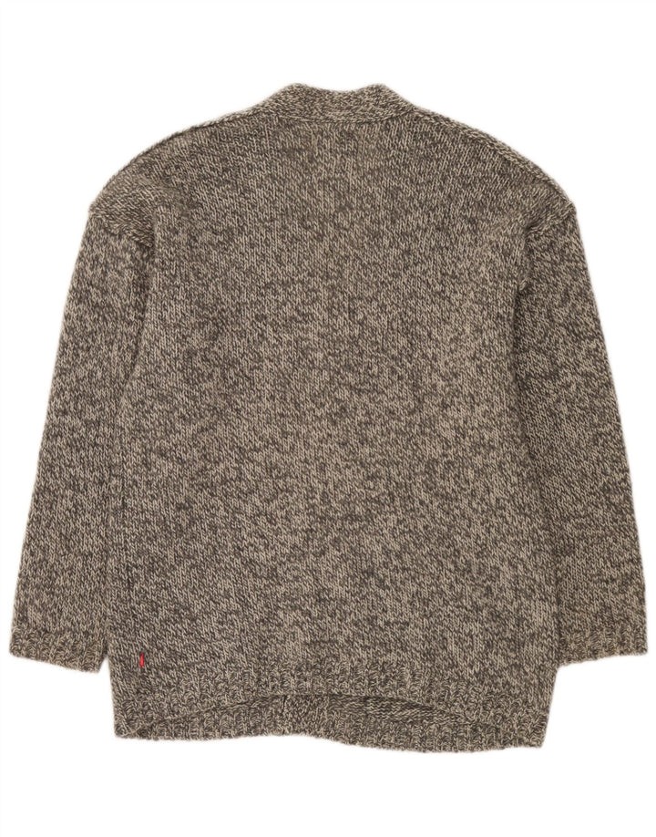 Suéter cardigã masculino Jackpot grande cinza manchado