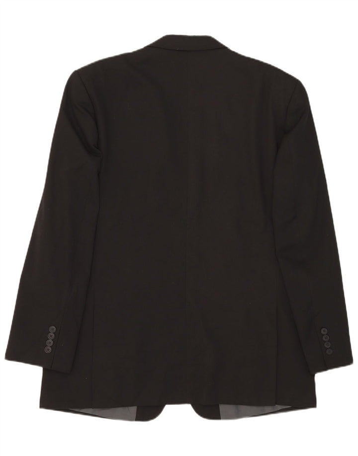 Jaqueta blazer masculina de 2 botões Marks & Spencer Reino Unido 42 grande poliéster preto