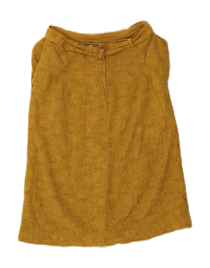 VINTAGE Womens A-Line Skirt W26 Small  Yellow Vintage Vintage and Second-Hand Vintage from Messina Hembry 