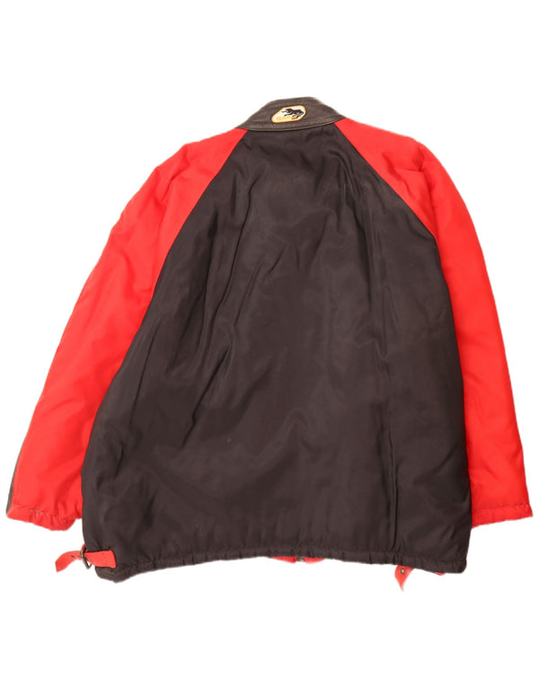 Jaqueta bomber masculina vintage UK 42 XL poliamida colorblock vermelha