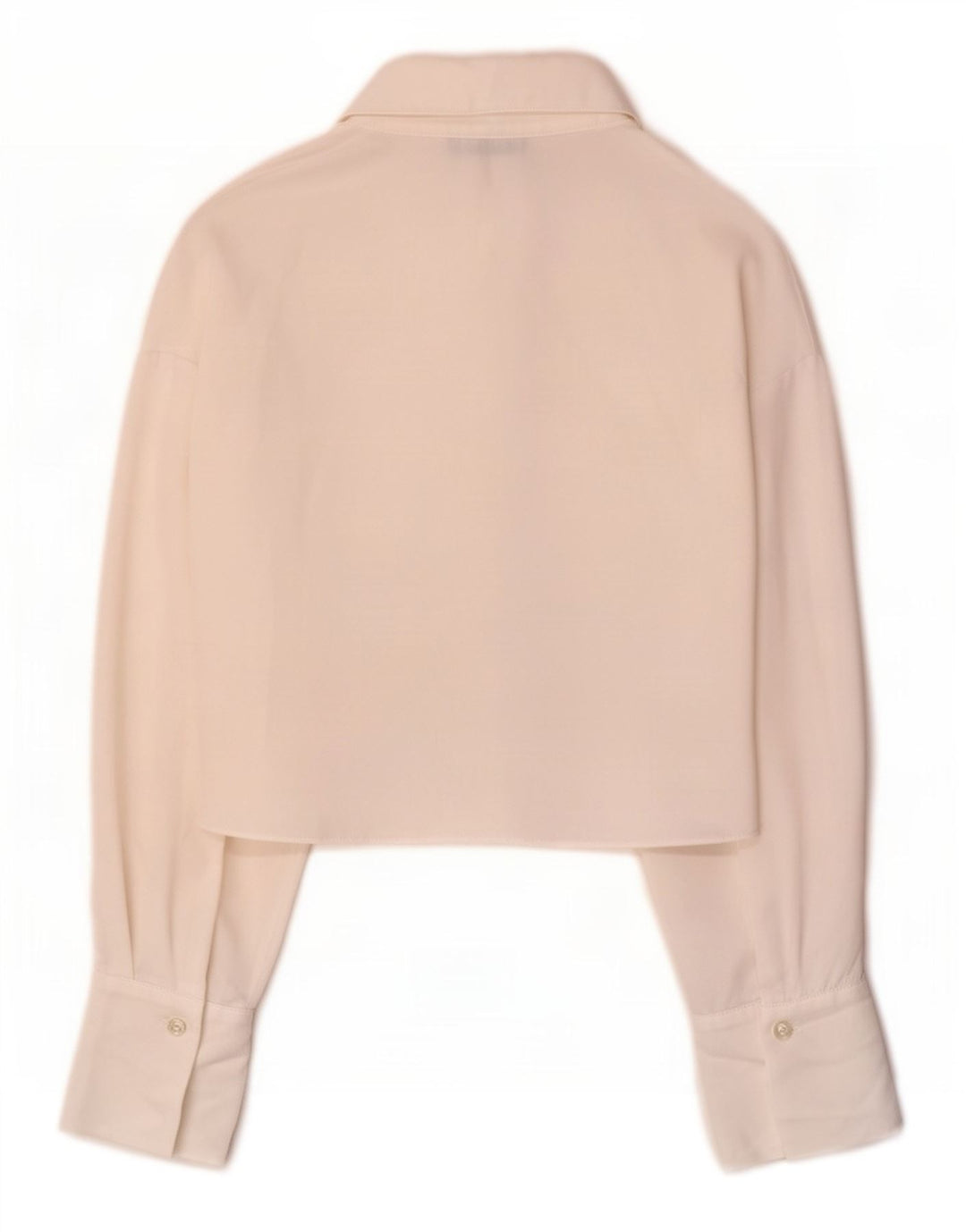 Blusa feminina Zara Crop Shirt UK 6 XS Branco