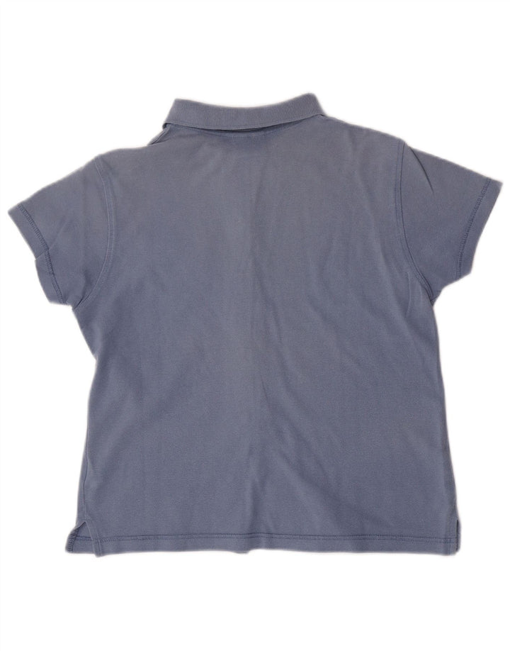 Camisa feminina de manga curta Lotto UK 12 algodão azul médio