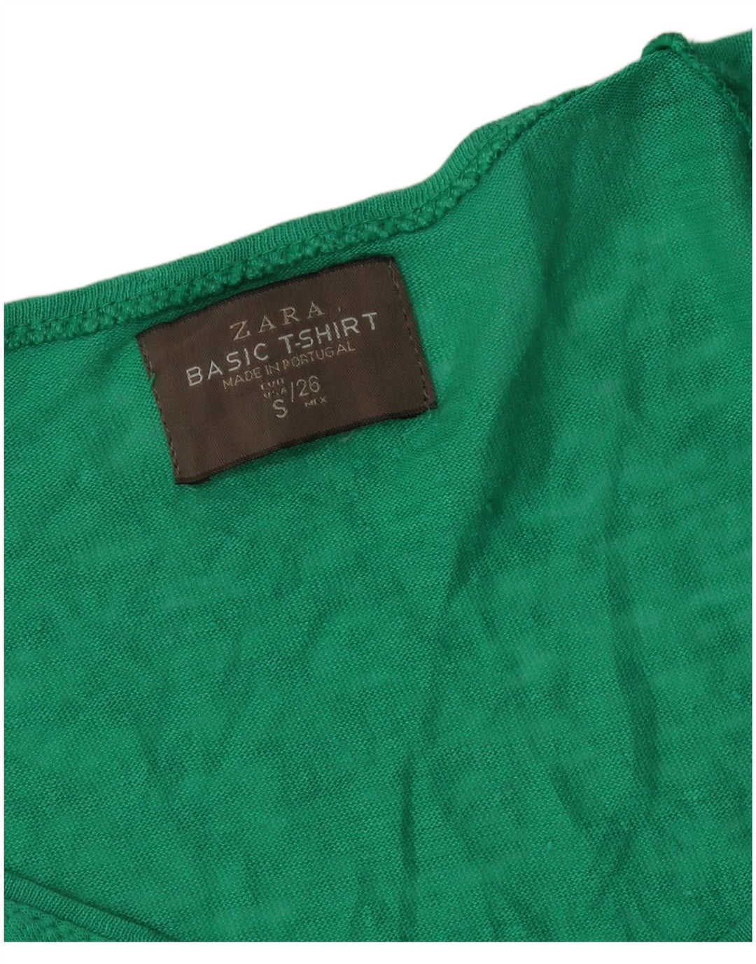 Camiseta feminina Zara Top UK 10 pequena verde