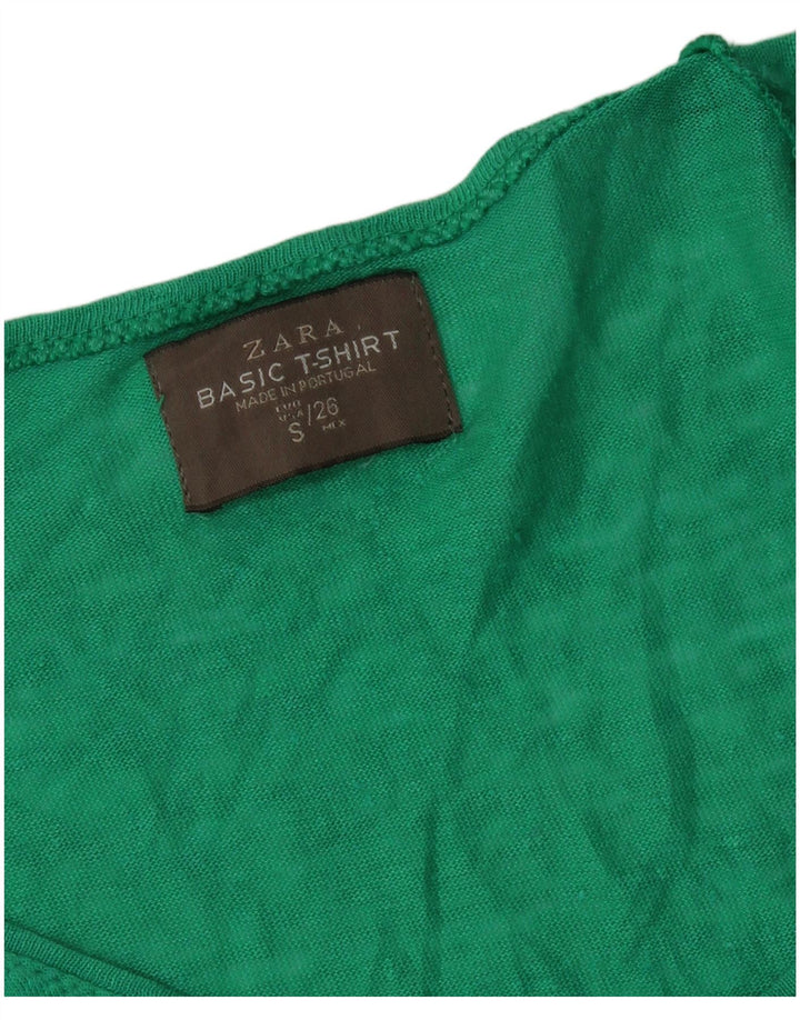 Camiseta feminina Zara Top UK 10 pequena verde