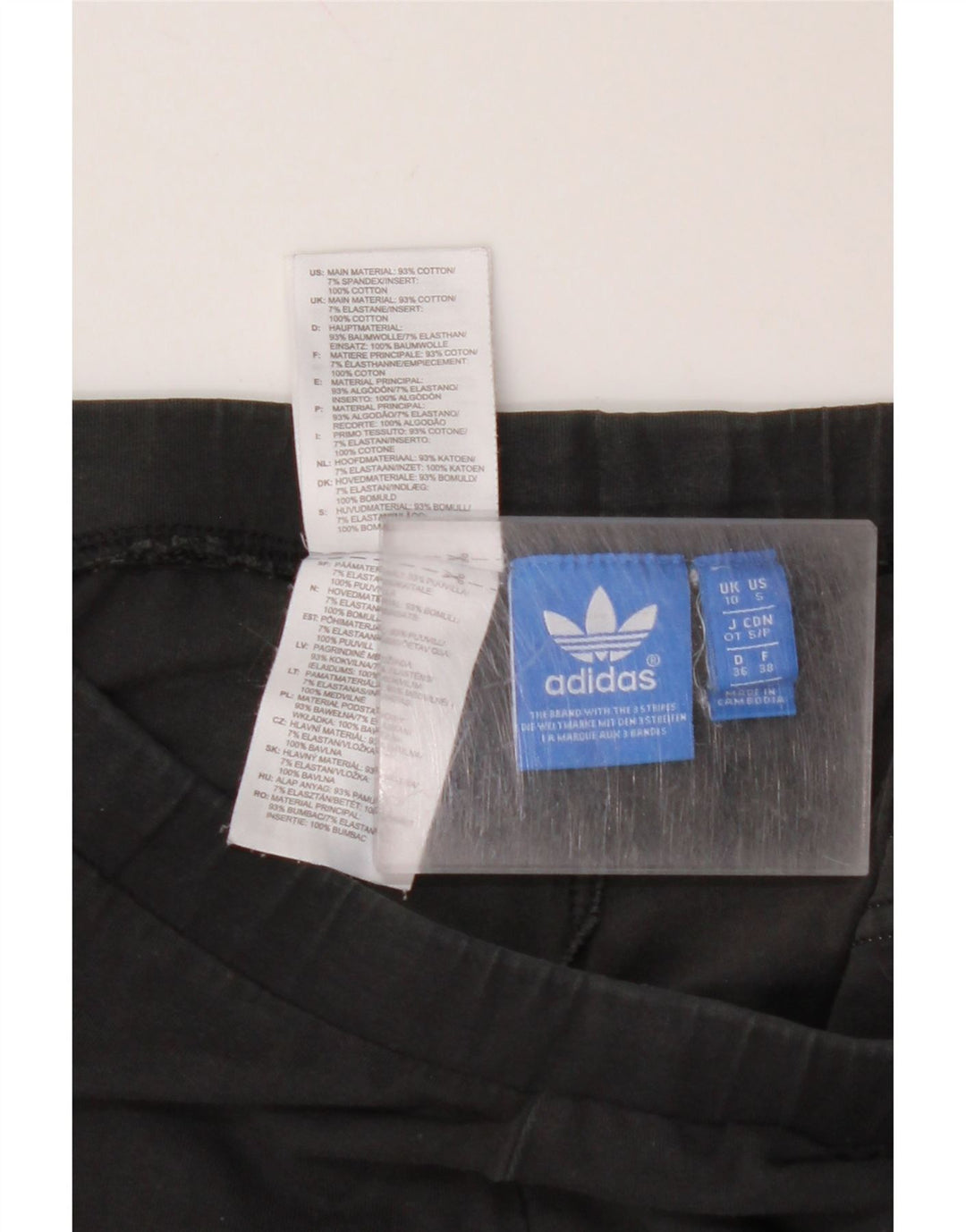 ADIDAS Womens Graphic Leggings UK 10 Pequeno Algodão Preto