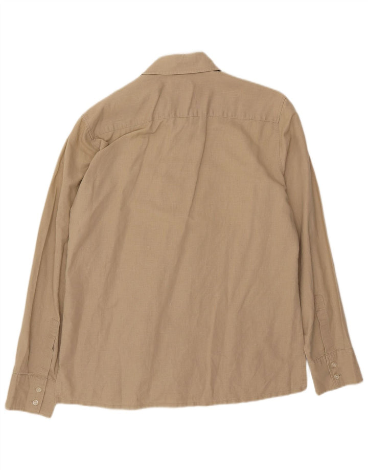 Camisa masculina Rifle linho bege médio