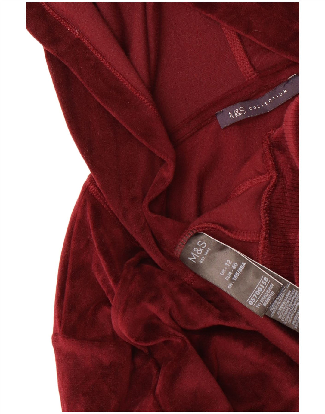 Suéter feminino Marks & Spencer com capuz e zíper grande Reino Unido 12 Médio Borgonha